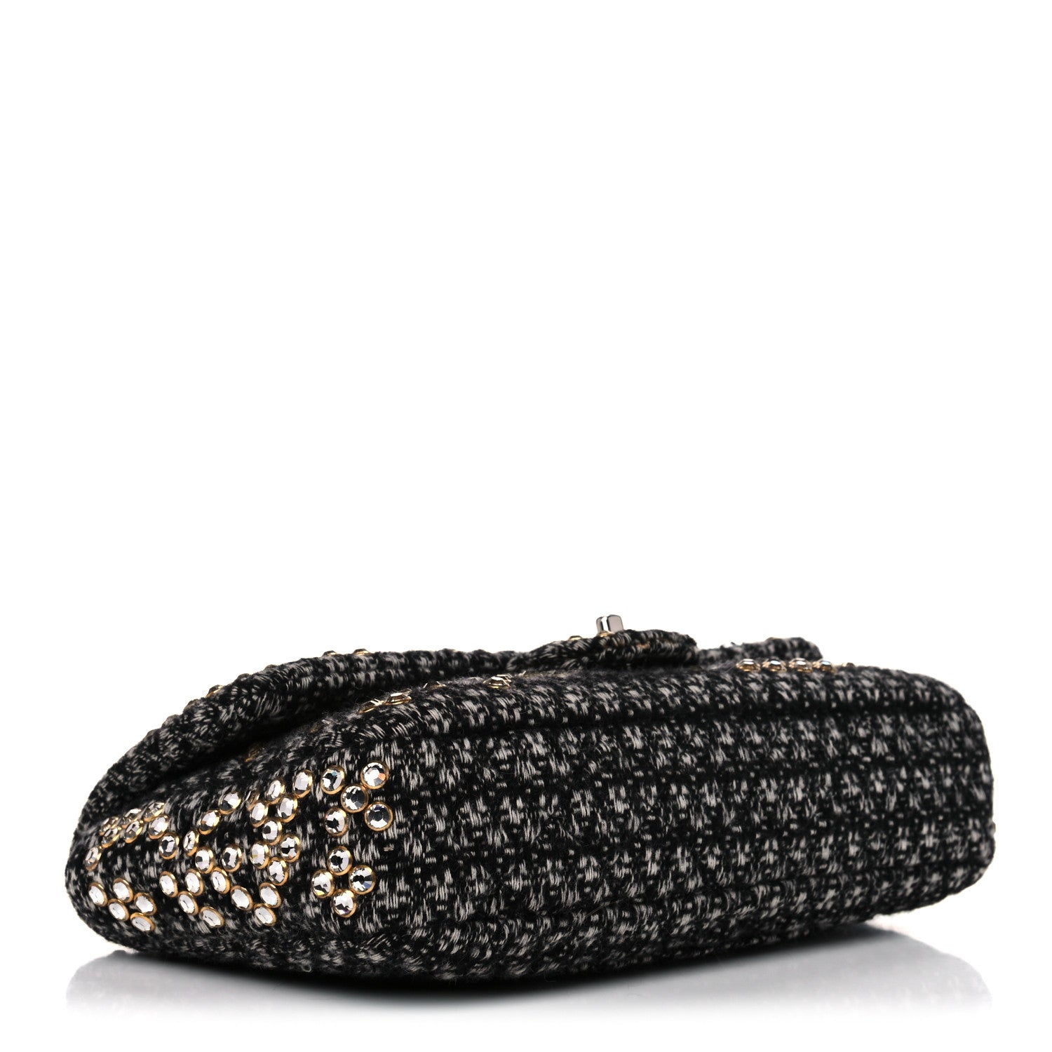 Chanel Crystal Tweed Quilted Medium Single Flap Black 4 of 10