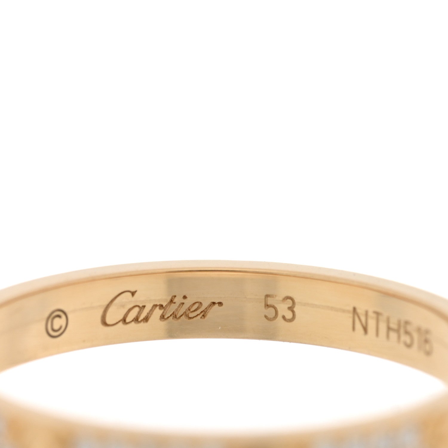Cartier 18K Yellow Gold Diamond 2.6mm LOVE Paved Band Ring 53 6.5 4 of 5