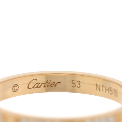 Cartier 18K Yellow Gold Diamond 2.6mm LOVE Paved Band Ring 53 6.5 4 of 5