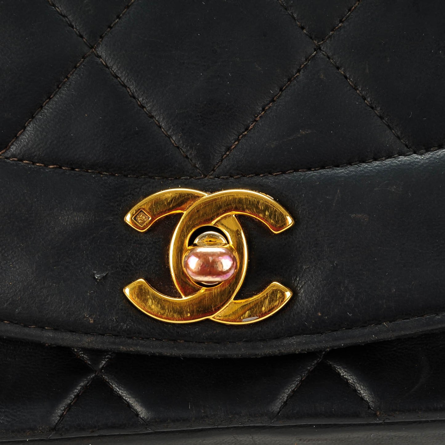 Lambskin Quilted Small Single Flap Black