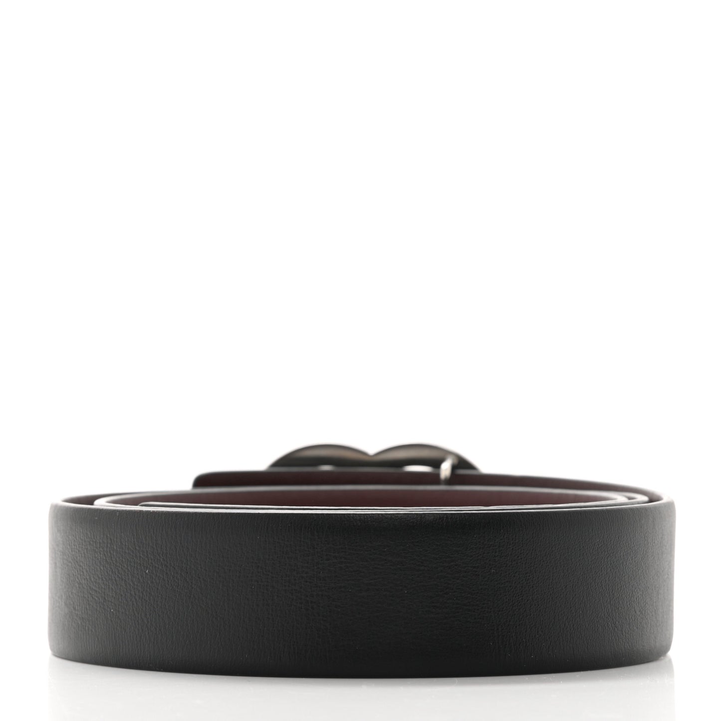 Calfskin CC Reversible Belt 85 Black Burgundy