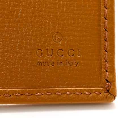 Gucci GG Supreme Monogram Textured Calfskin Retro Interlocking G Passport Case Beige Yellow 6 of 8