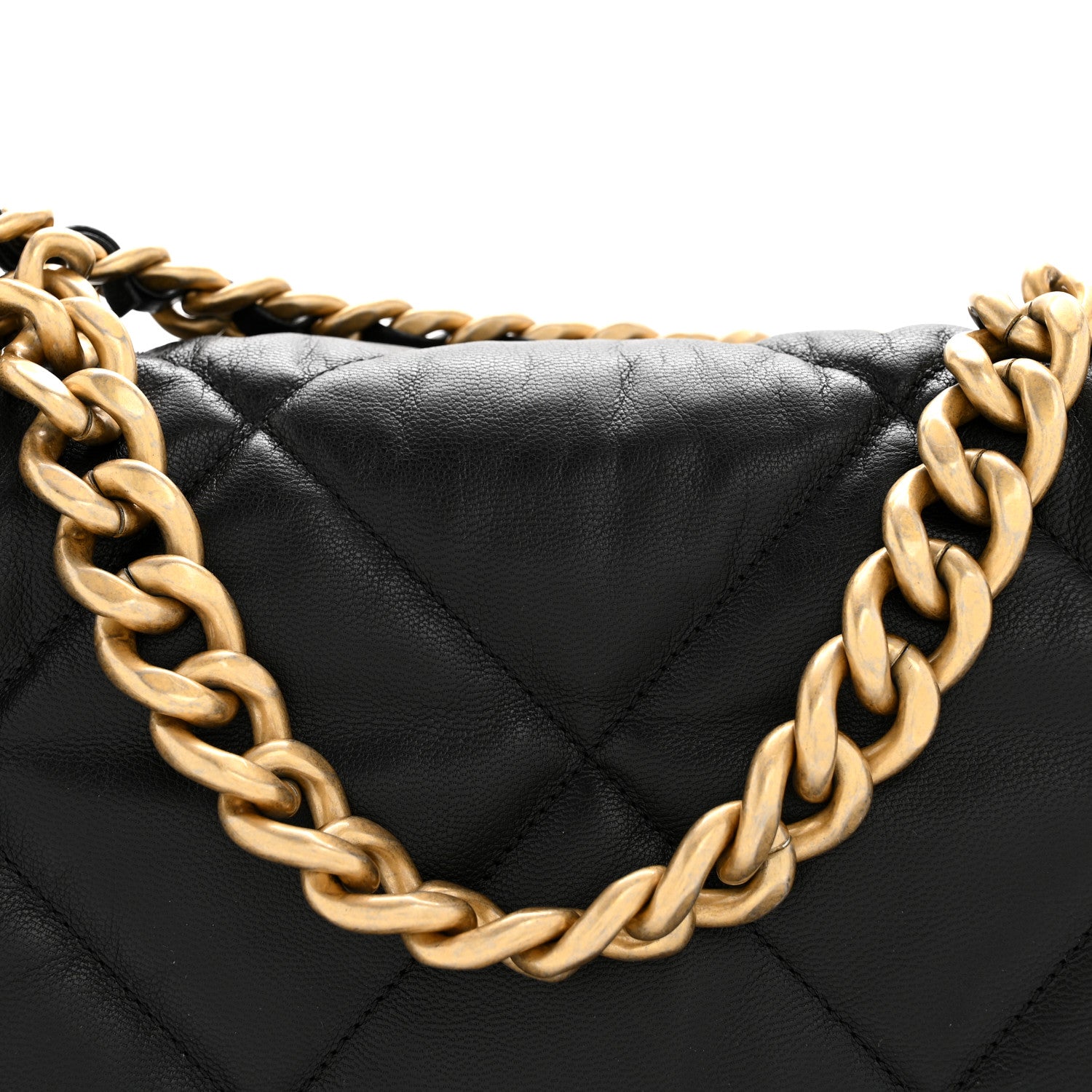 Chanel Goatskin Quilted Maxi Chanel 19 Flap Black 8 of 15