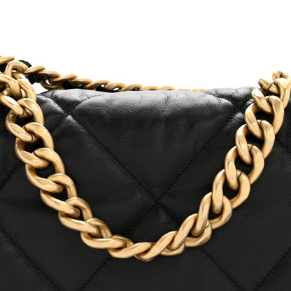 Chanel Goatskin Quilted Maxi Chanel 19 Flap Black 8 of 15