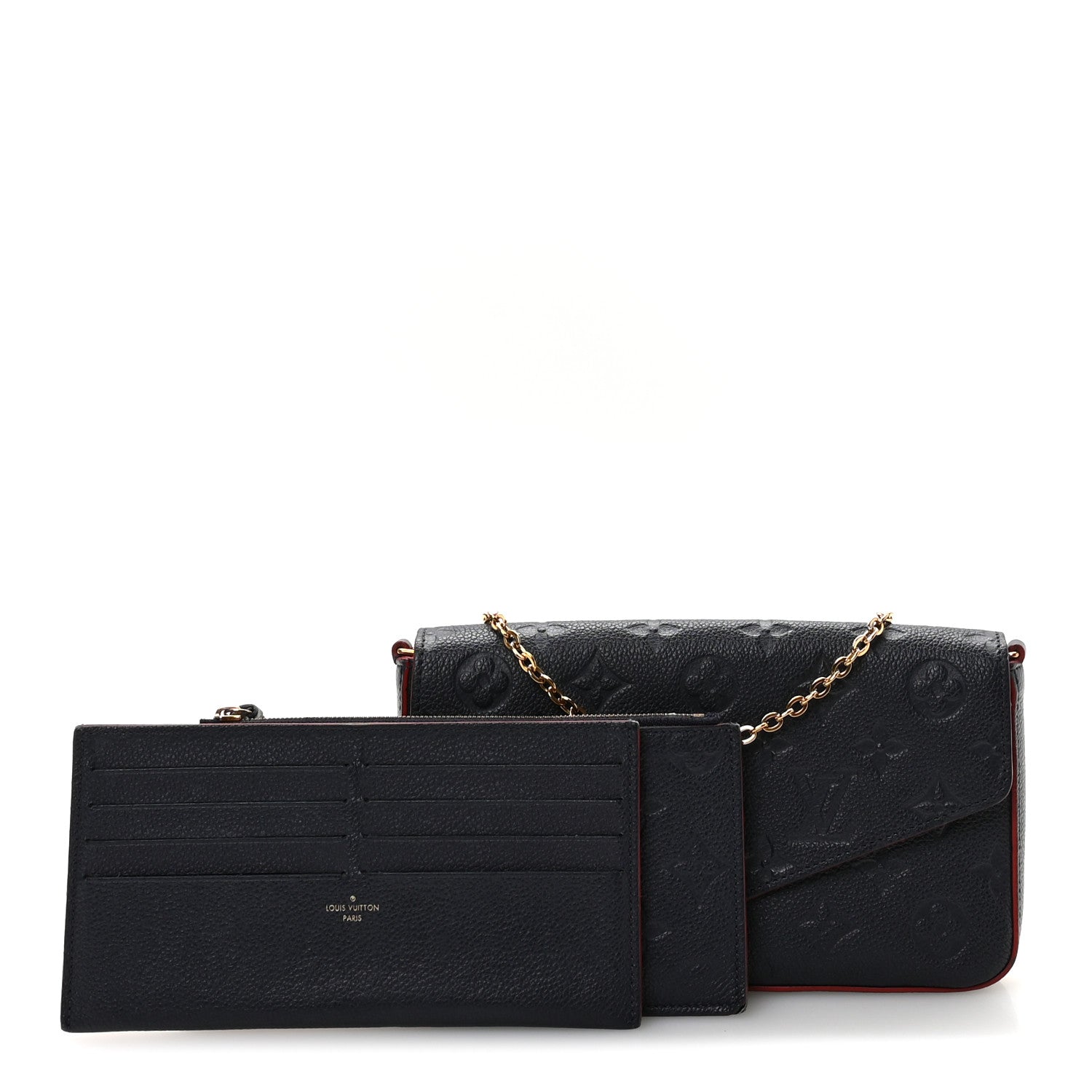 Louis Vuitton Empreinte Pochette Felicie Chain Wallet Marine Rouge 3 of 11