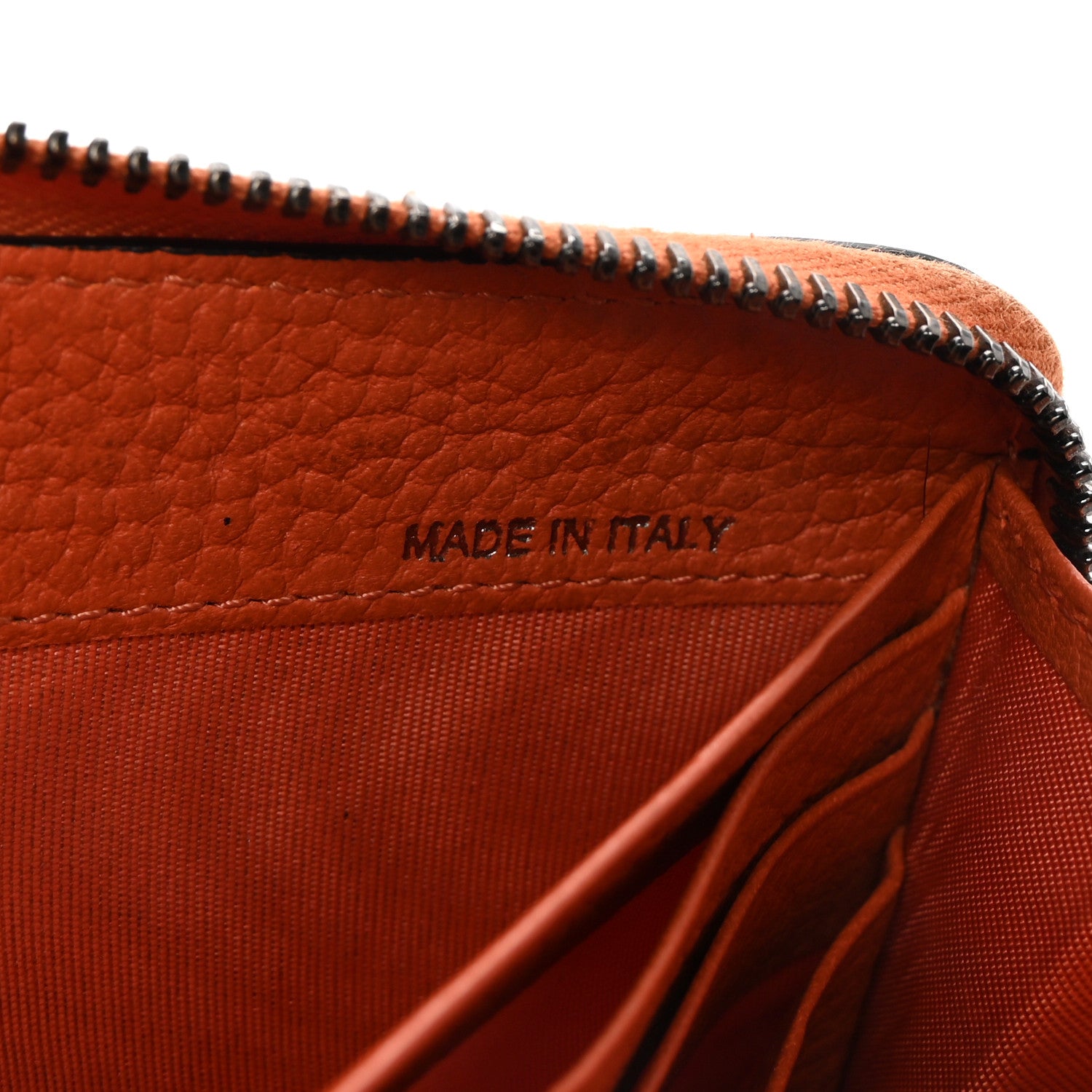 Valentino Garavani Grained Calfskin Rockstud Zip Around Wallet Orange 7 of 8