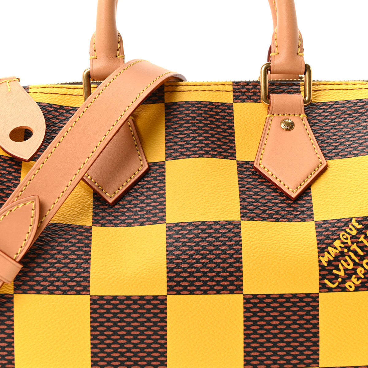 Louis Vuitton Damier Pop Speedy Bandouliere 25 Jaune Mat 6 of 8