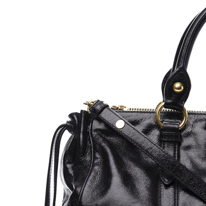 Miu Miu Vitello Shine Double Zip Tote Black 9 of 10