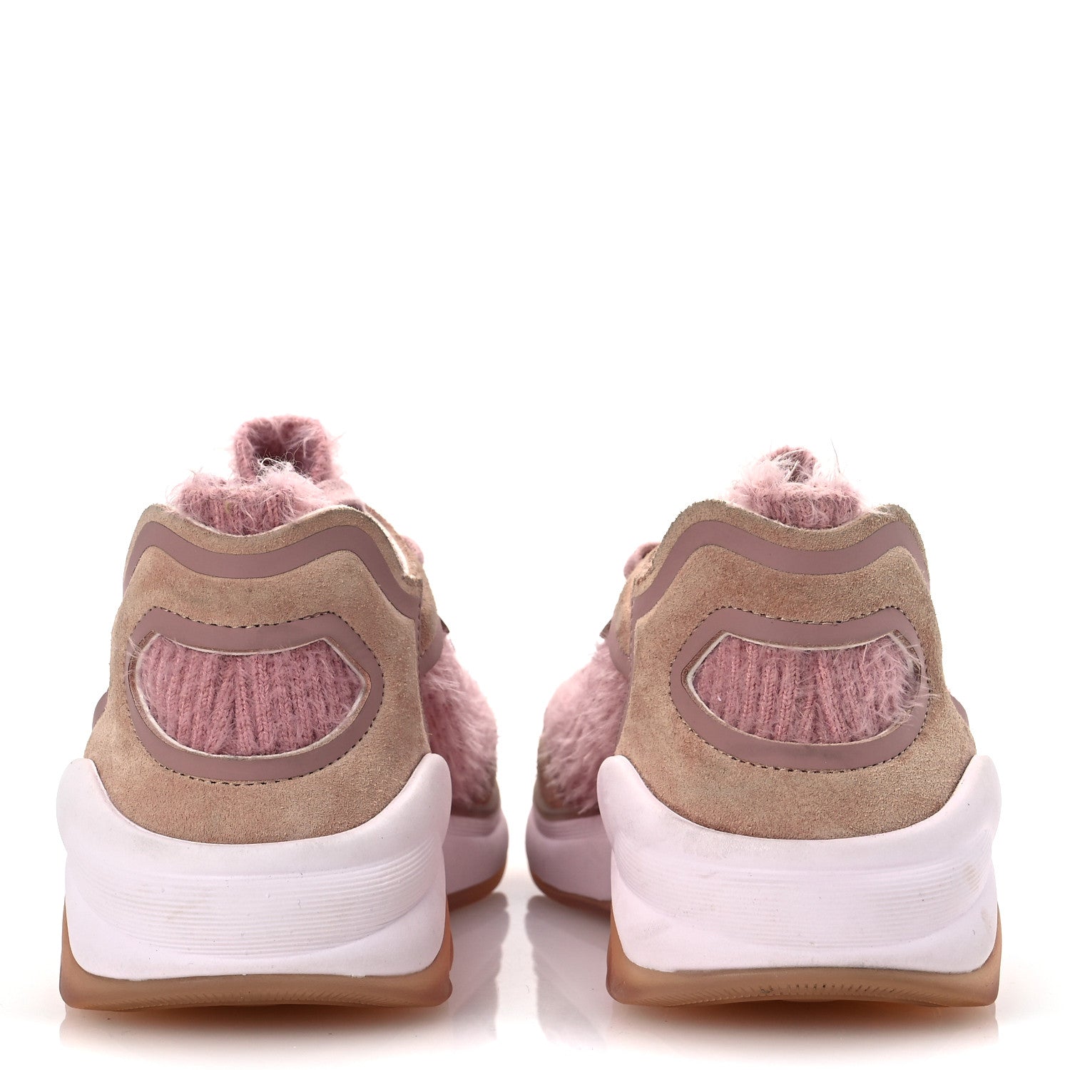 Chanel Suede Calfskin Stretch Fabric CC Sneakers 36.5 Pink 6 of 12