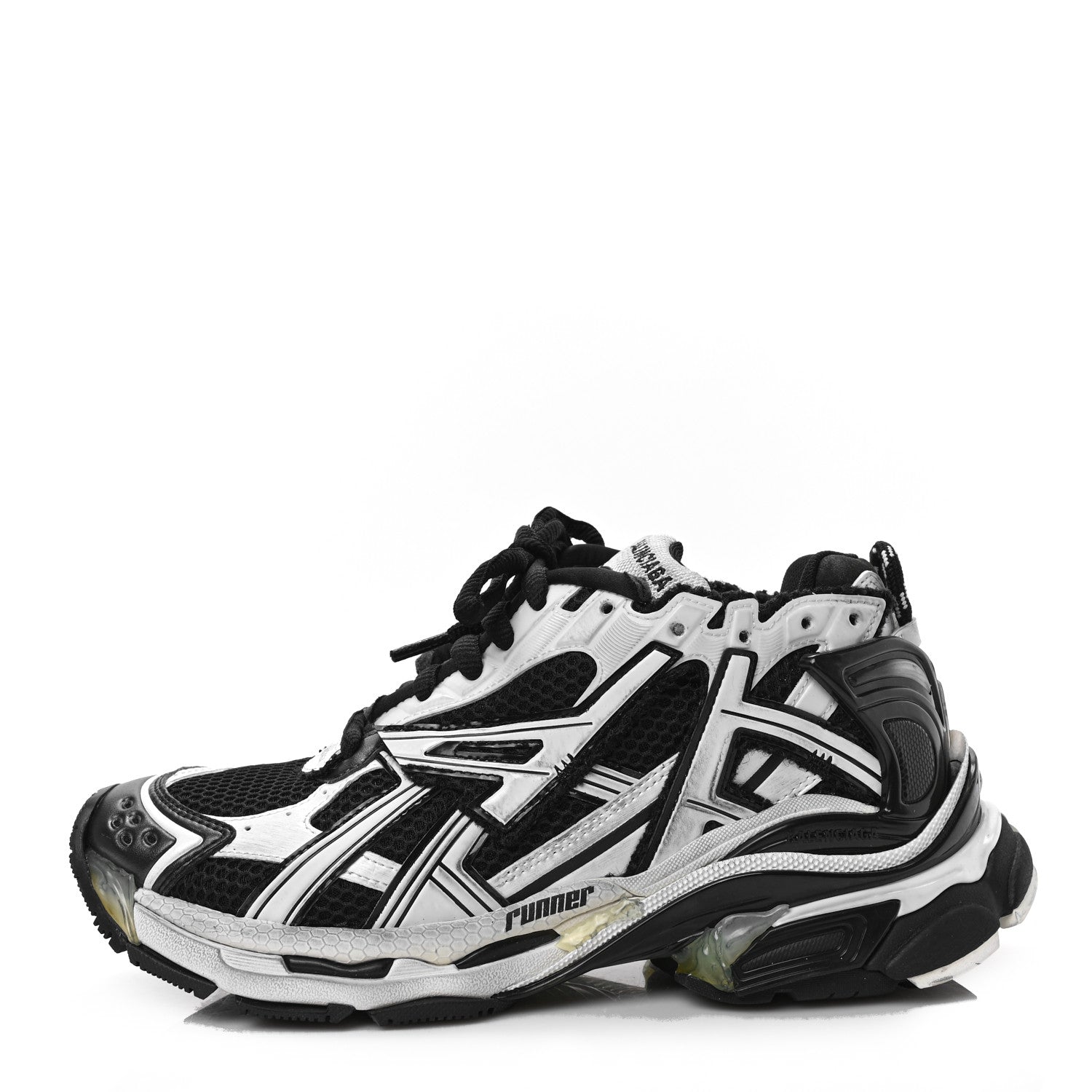 Balenciaga Mesh Rubber Bi-Color Mens Runner Sneakers 41 White Black 1 of 8