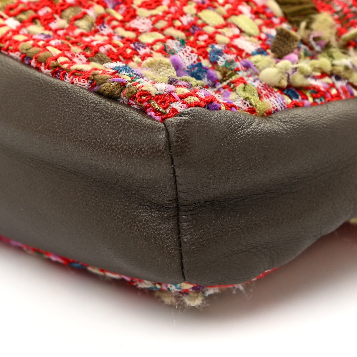 Chanel Tweed Lambskin Large Girl Bag Multicolor Khaki 9 of 10
