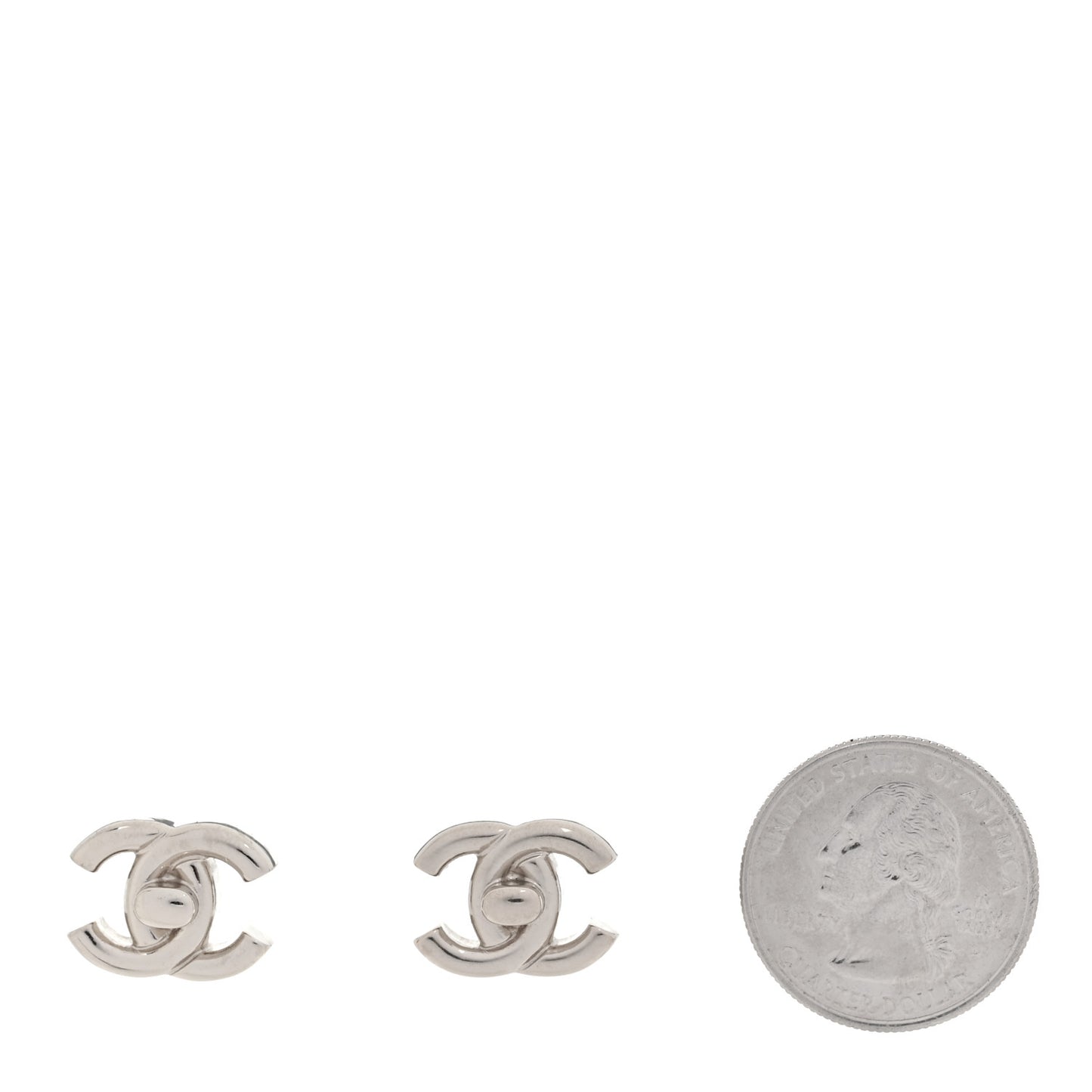 Metal CC Turnlock Earrings Gold