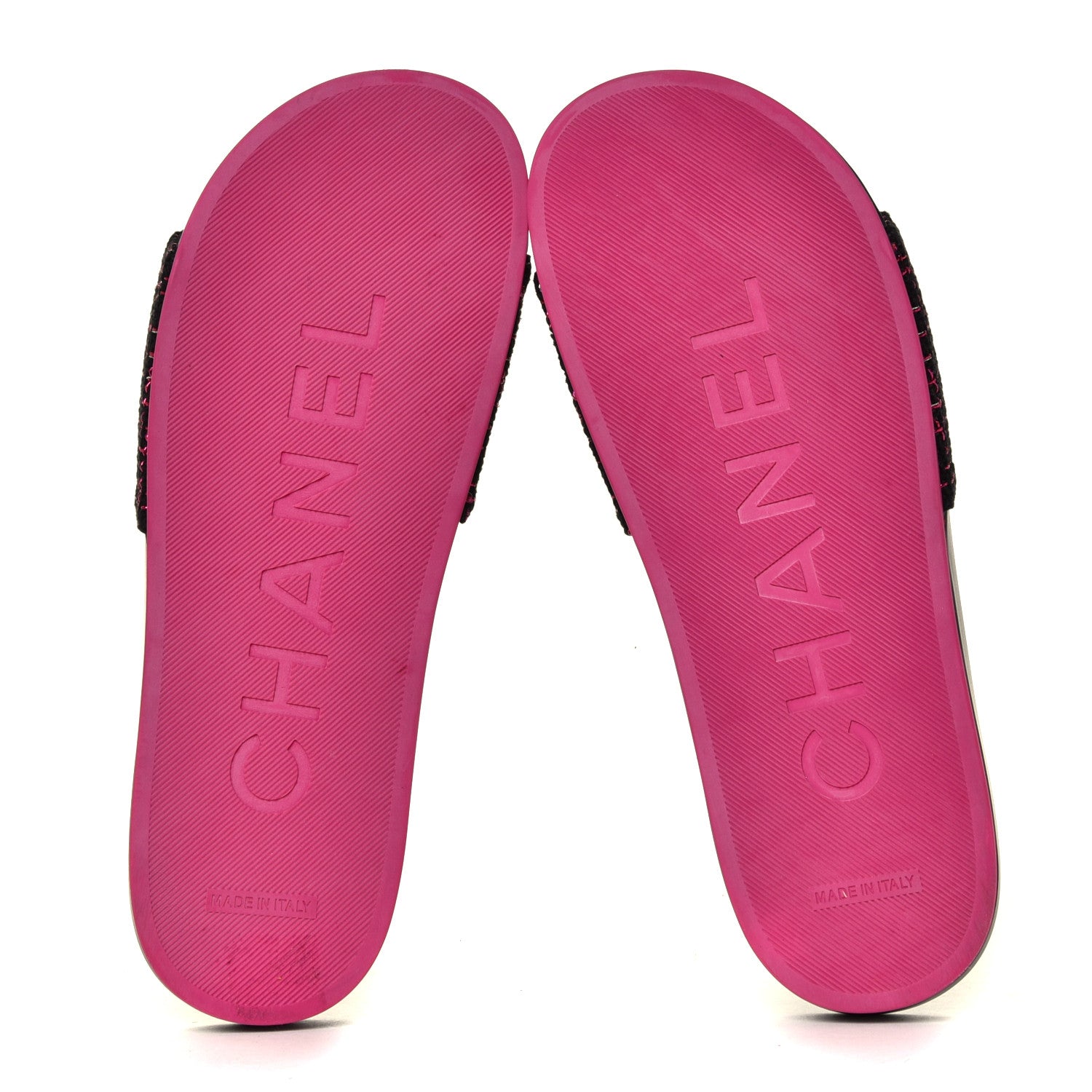 Chanel Tweed Grosgrain Camellia CC Flat Mules 40 Black Pink 12 of 12
