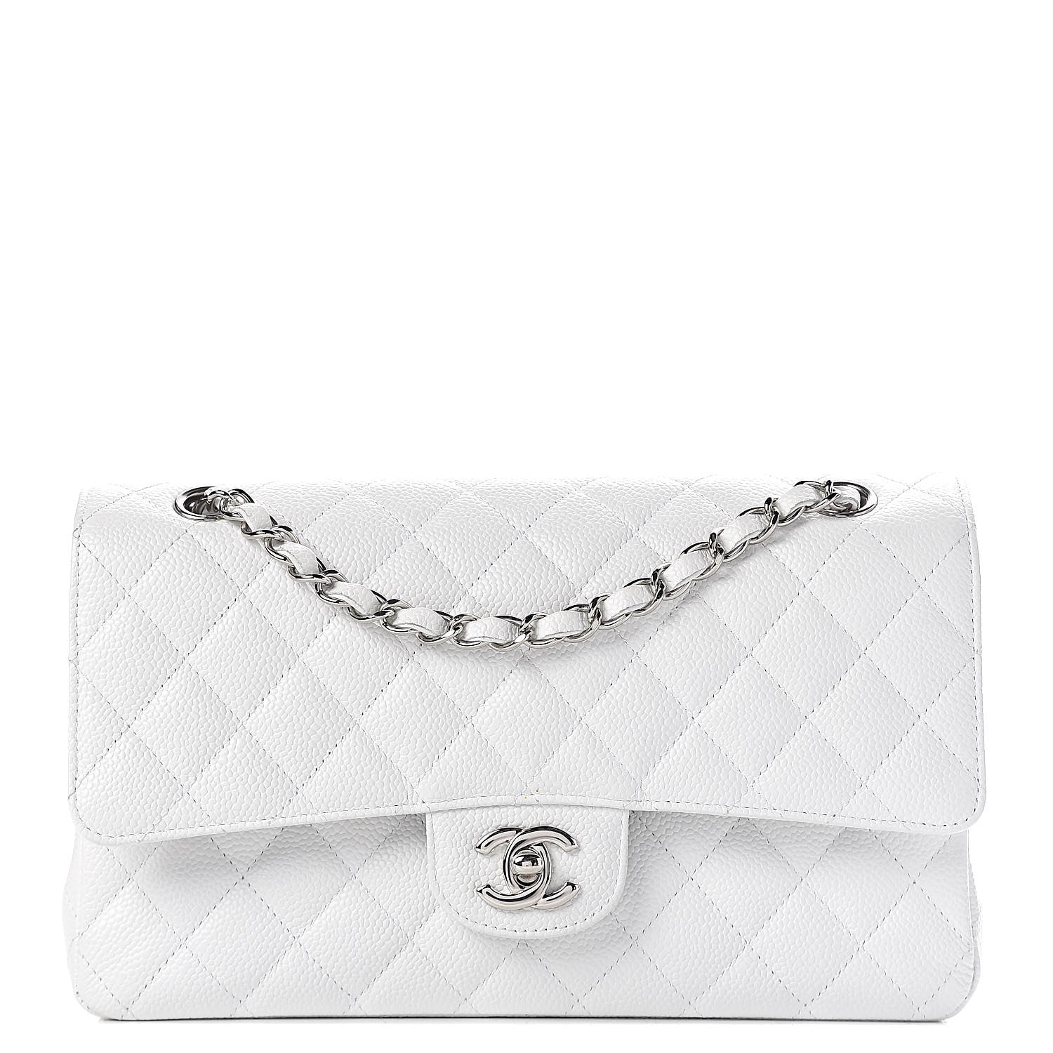 Chanel Caviar Quilted Medium Double Flap White 1 of 21