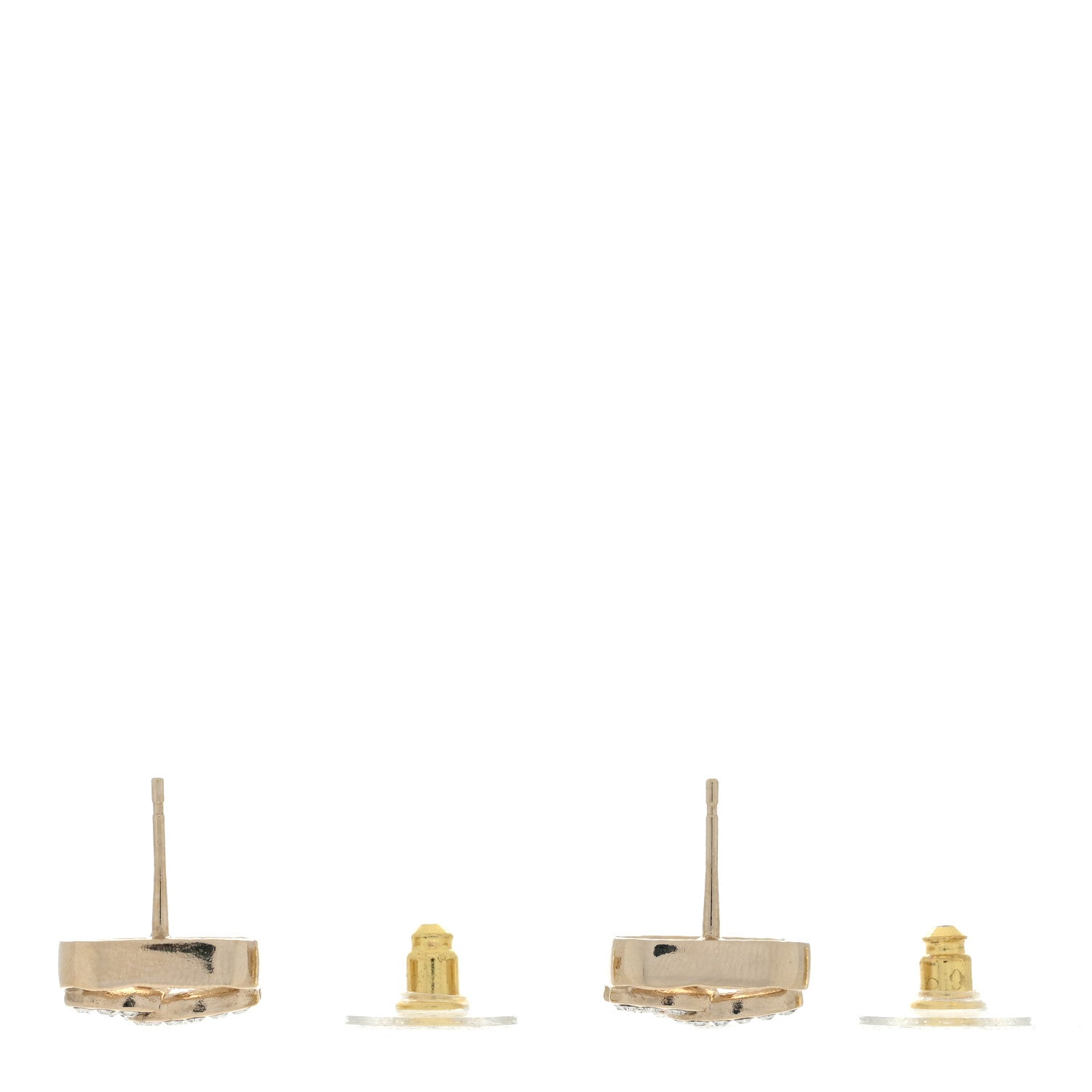 Chanel Crystal Square CC Earrings Gold 3 of 4