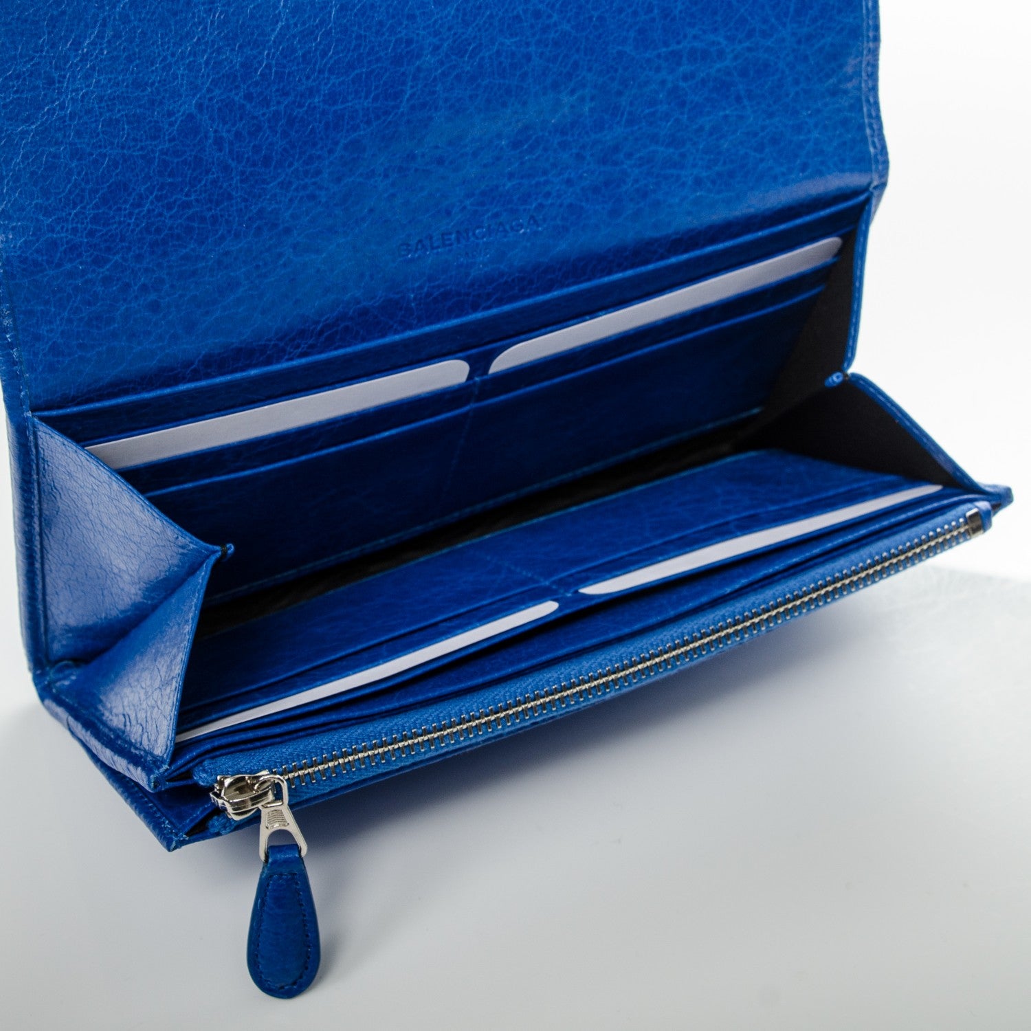 Balenciaga Agneau Giant 12 Silver Hardware Money Wallet Bleu Lazuli 5 of 7