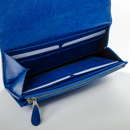 Balenciaga Agneau Giant 12 Silver Hardware Money Wallet Bleu Lazuli 5 of 7