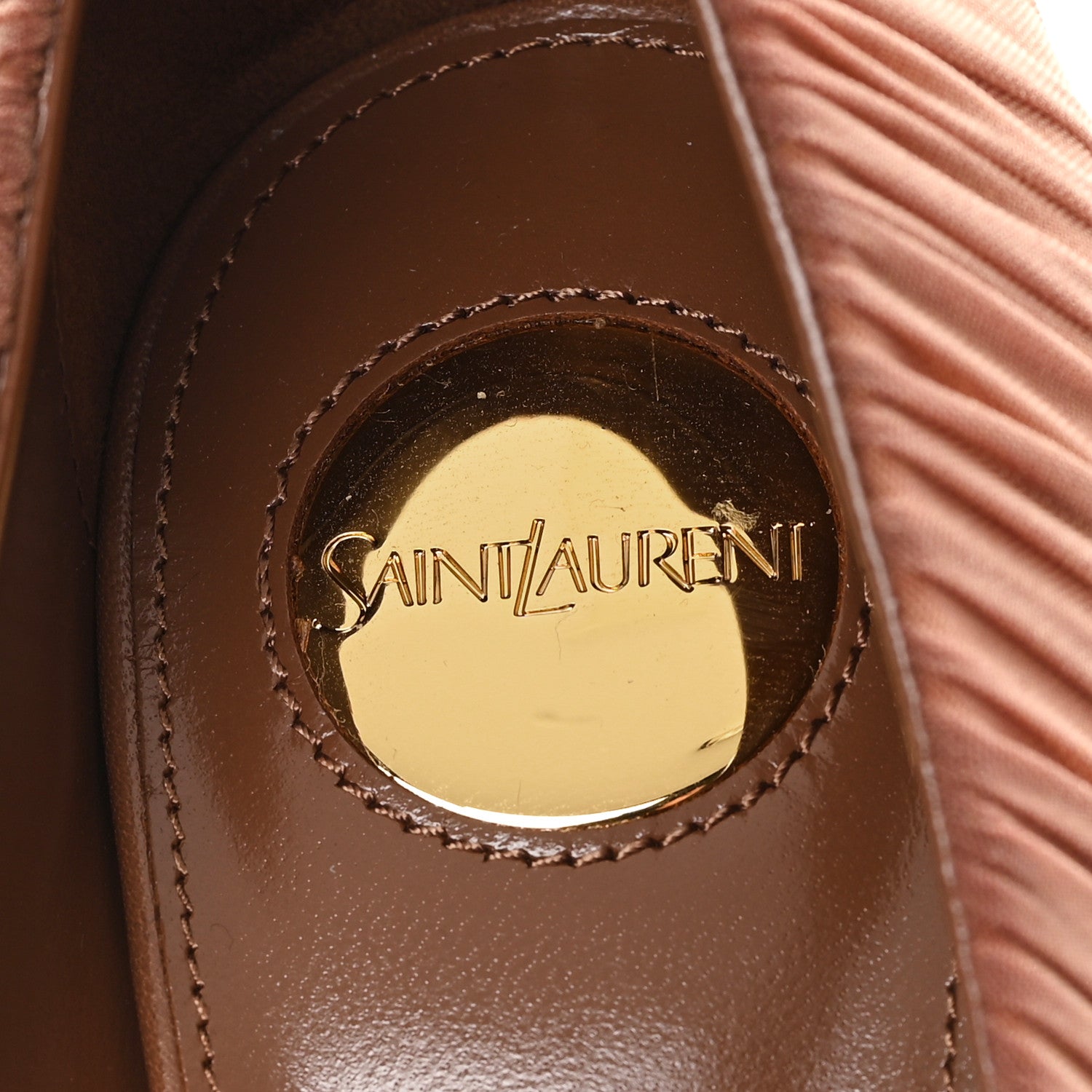 Saint Laurent Satin Emmanuelle 110 Pump 37.5 Cappuccino 8 of 10