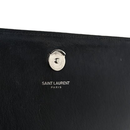 Saint Laurent Calfskin Heart Studded Medium Monogram Kate Satchel Black 6 of 11