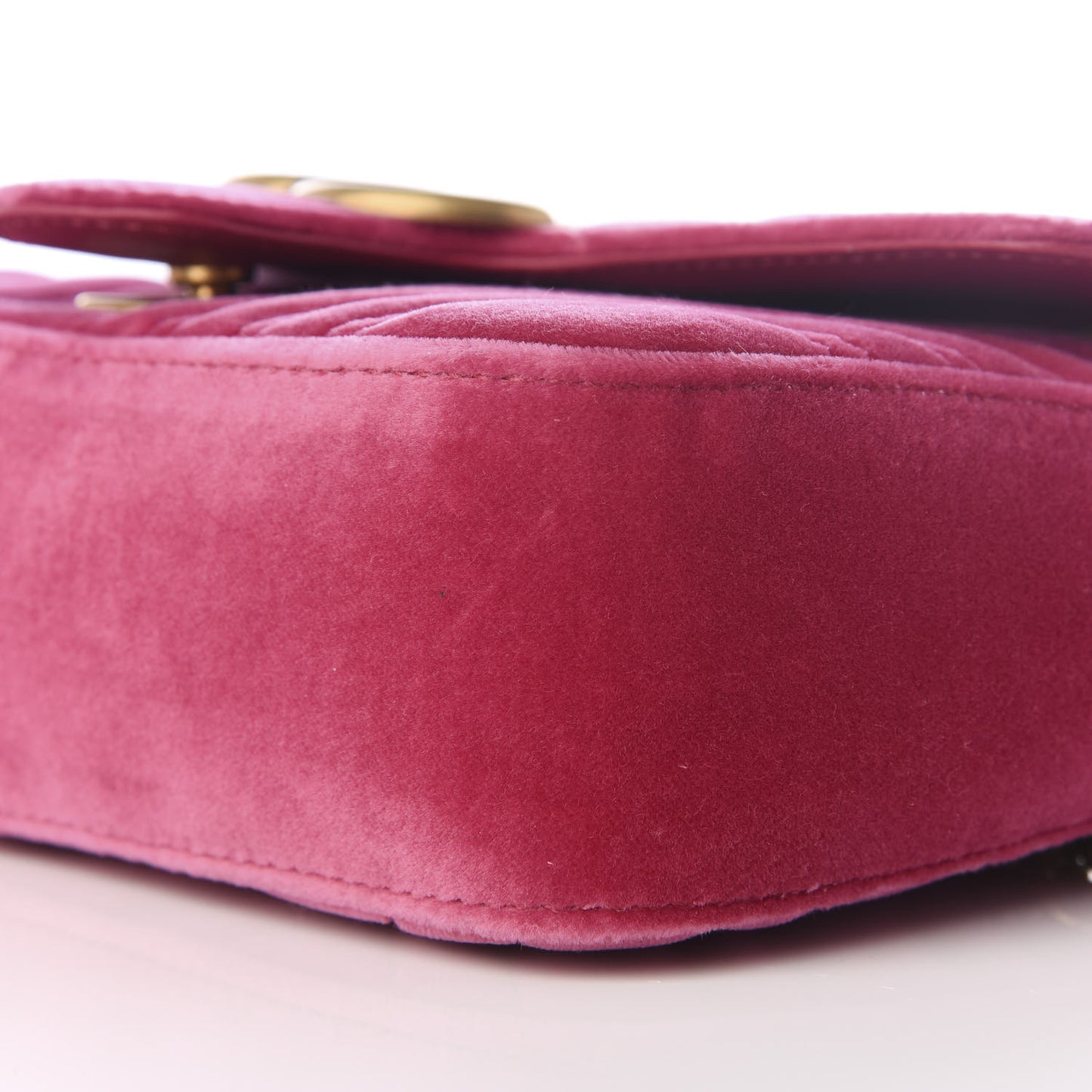 Velvet Matelasse Mini GG Marmont Shoulder Bag Light Raspberry Rose