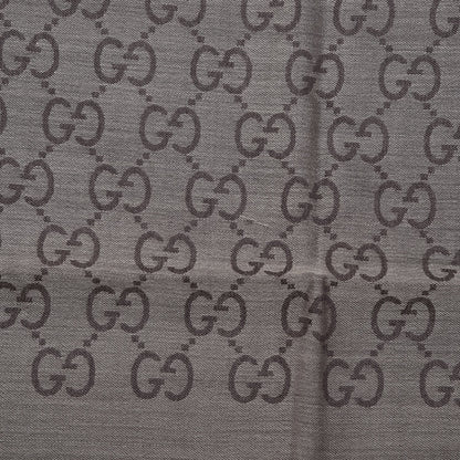 Gucci Wool Silk GG Monogram GGNat Scarf Rope Dark Brown 10 of 10