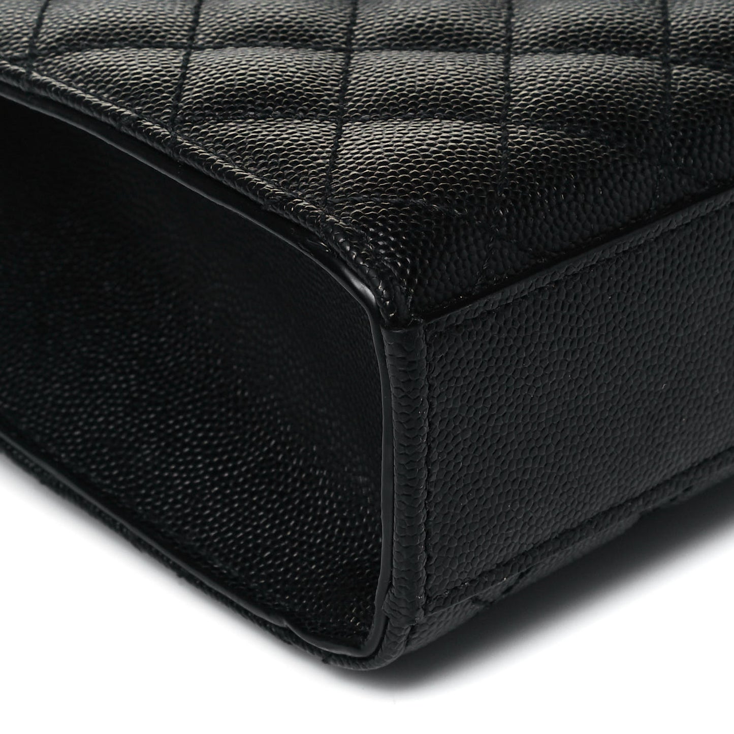 Grain De Poudre Textured Mixed Matelasse Triquilt Medium Monogram Satchel Black