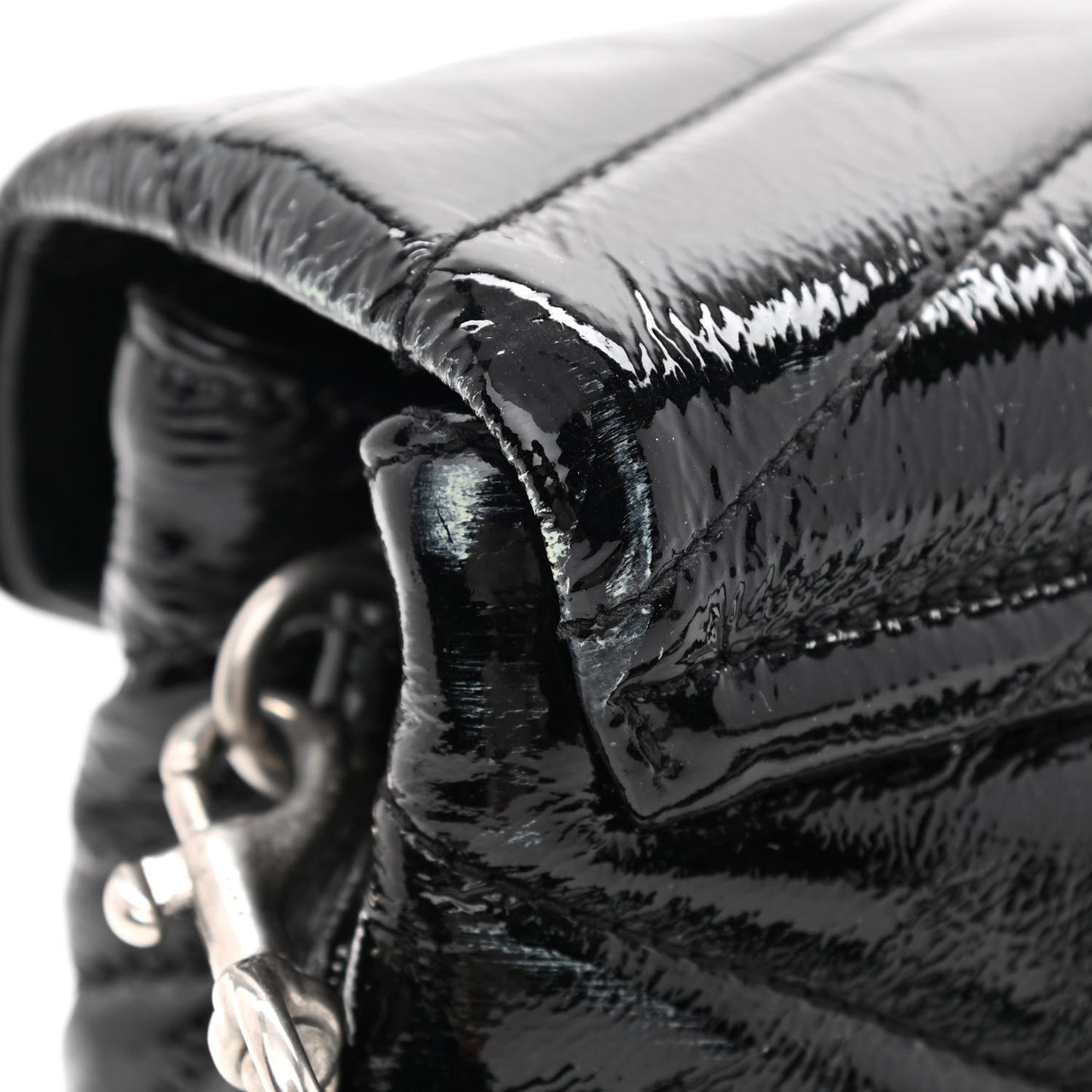 Patent Y Quilted Monogram Toy Loulou Crossbody Bag Black