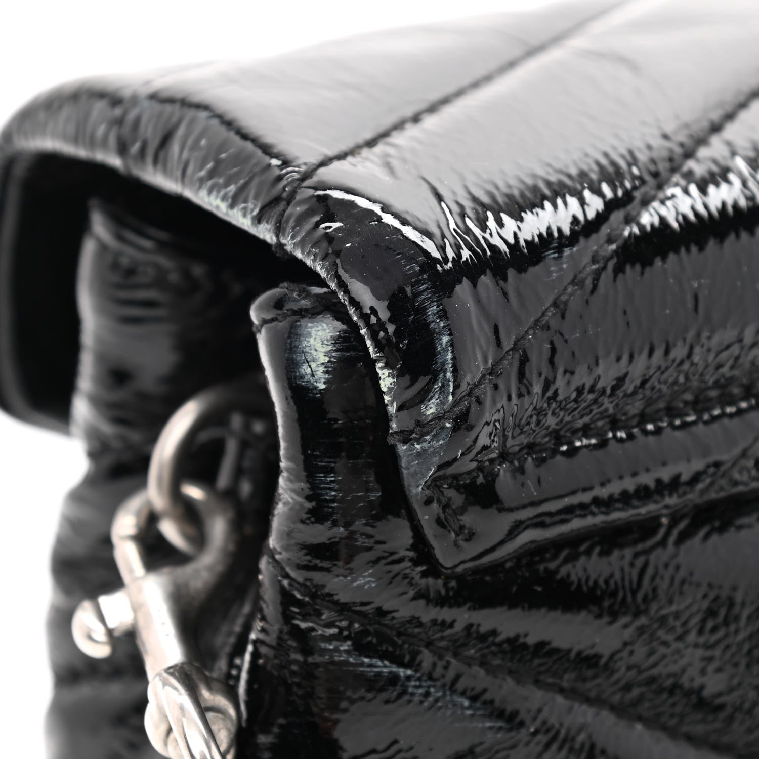 Saint Laurent Patent Y Quilted Monogram Toy Loulou Crossbody Bag Black 12 of 14