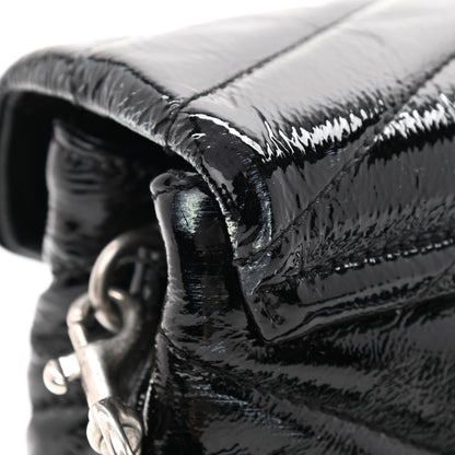 Saint Laurent Patent Y Quilted Monogram Toy Loulou Crossbody Bag Black 12 of 14