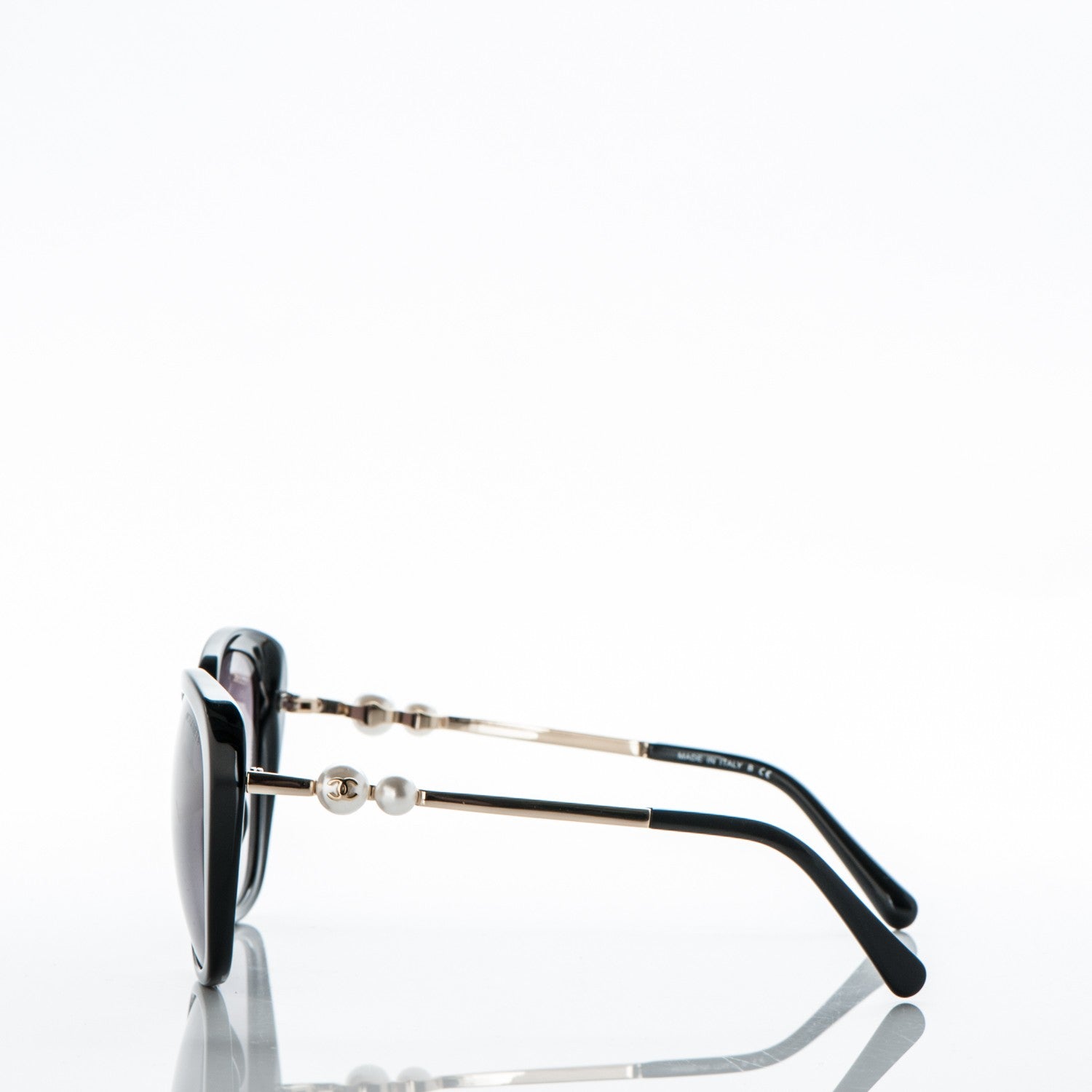 Chanel Acetate Butterfly Winter Pearl Sunglasses 5339-H Black 3 of 7