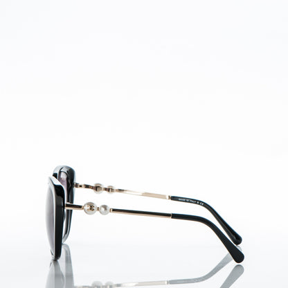 Chanel Acetate Butterfly Winter Pearl Sunglasses 5339-H Black 3 of 7