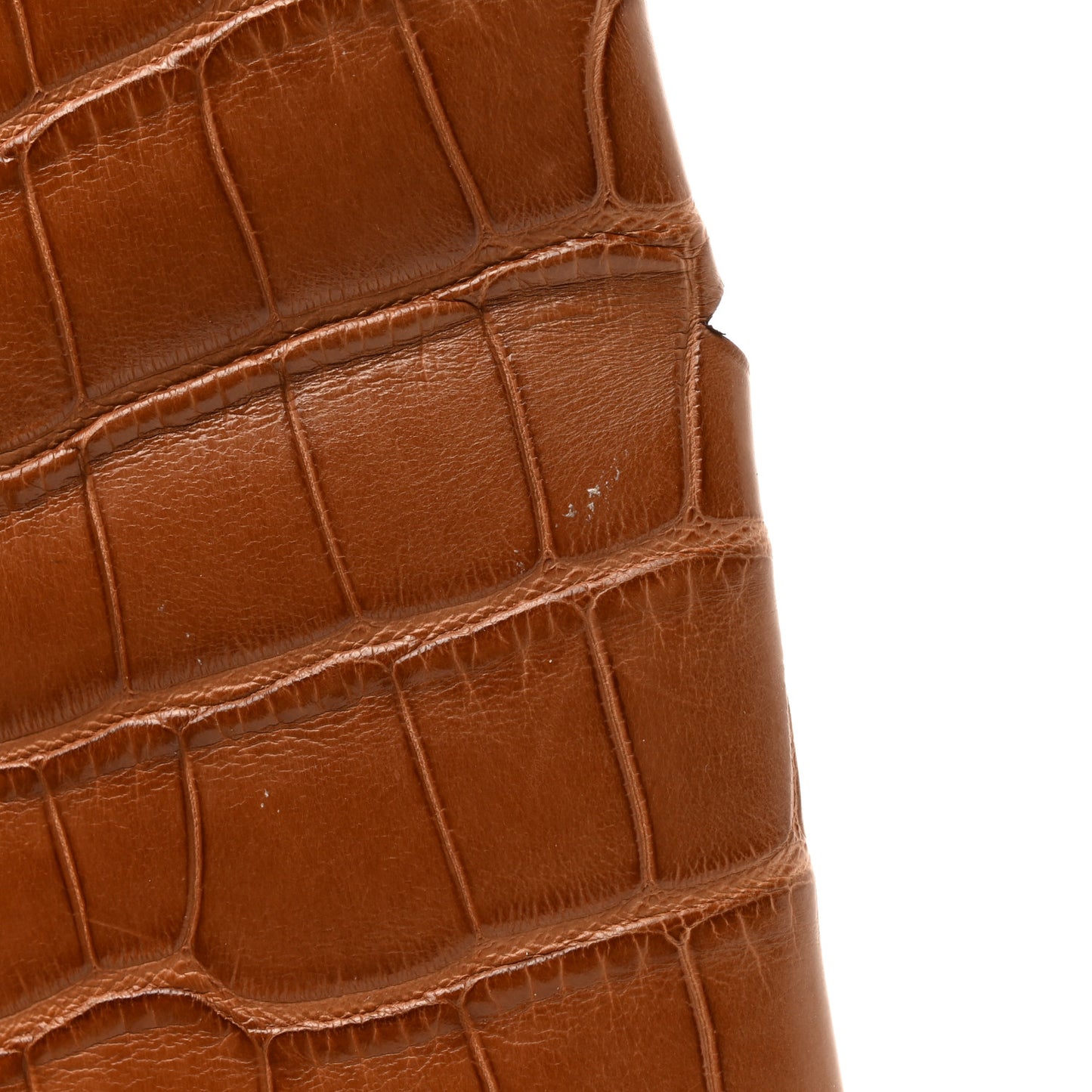 Matte Alligator Calvi Card Case Gold