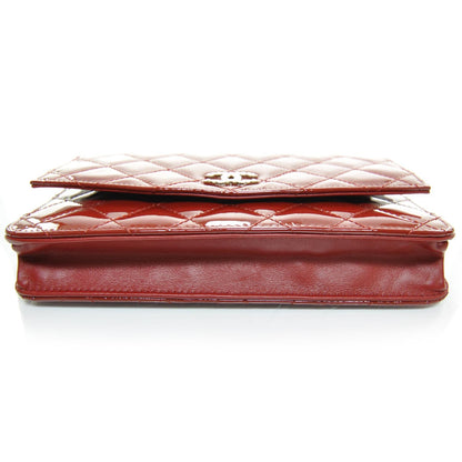 Chanel Patent Quilted Brilliant Wallet On Chain WOC Red 4 of 10