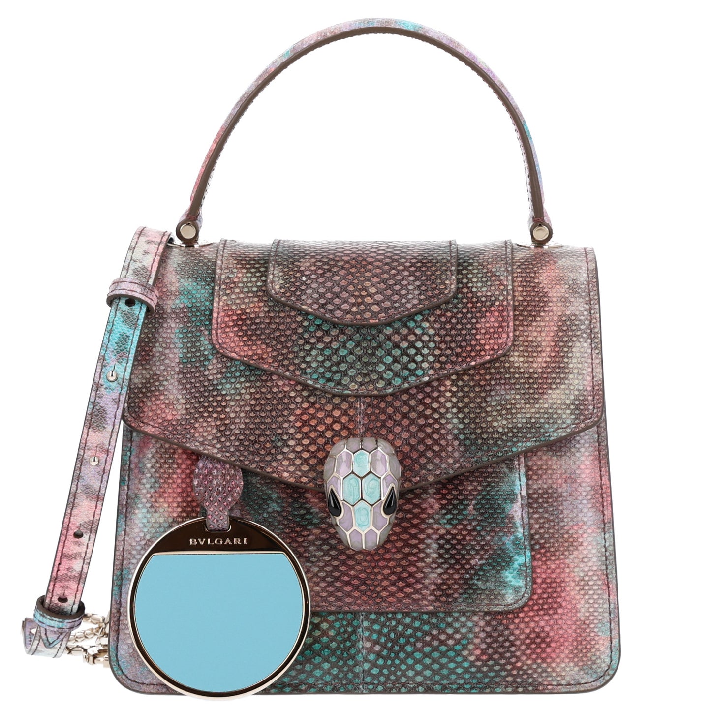 Metallic Karung Serpenti Forever Top Handle Multicolor