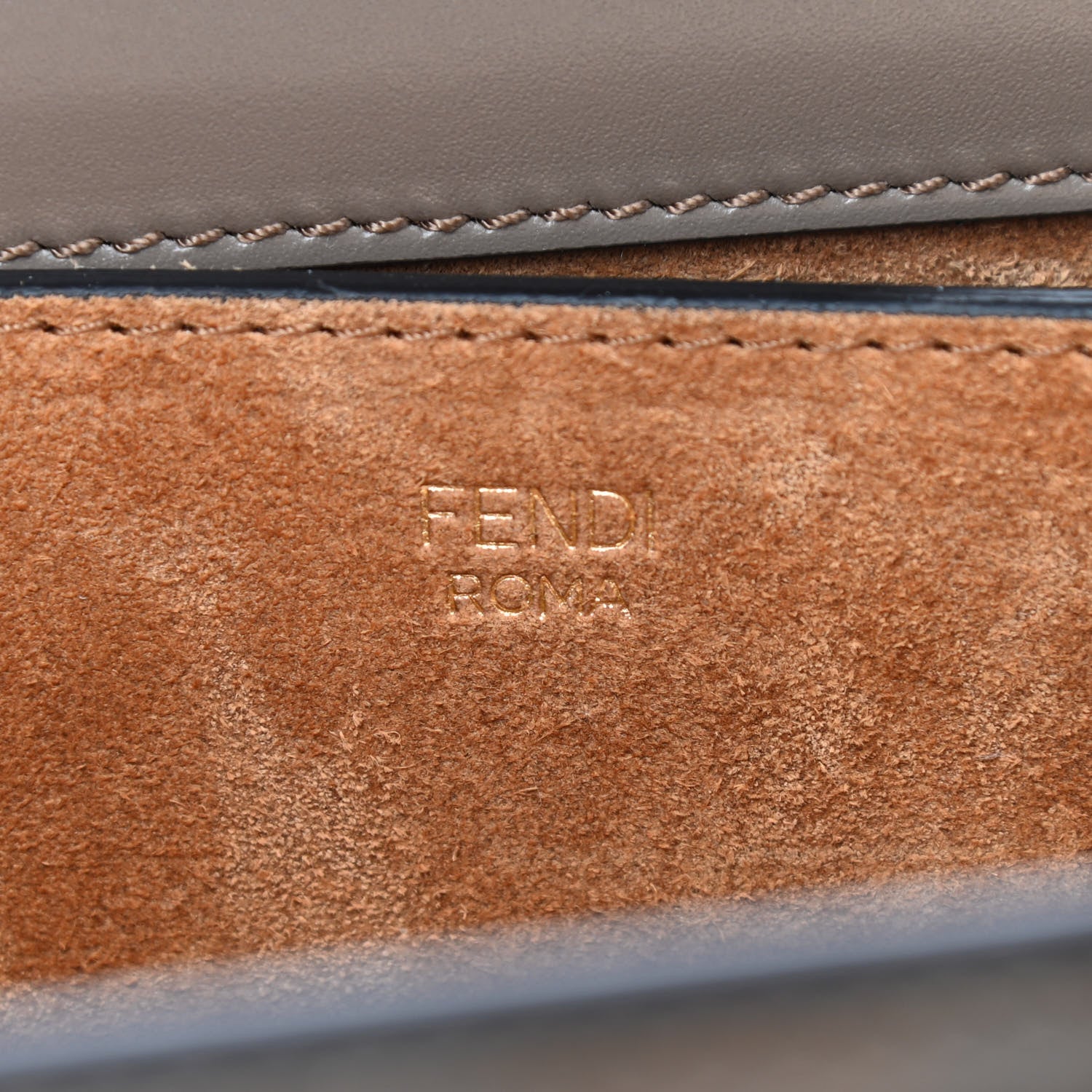 Fendi Vitello King Luxor Fendi Touch Shoulder Bag Tartufo 6 of 9