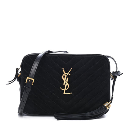 Saint Laurent Suede Calfskin Monogram Lou Camera Bag Black 1 of 9