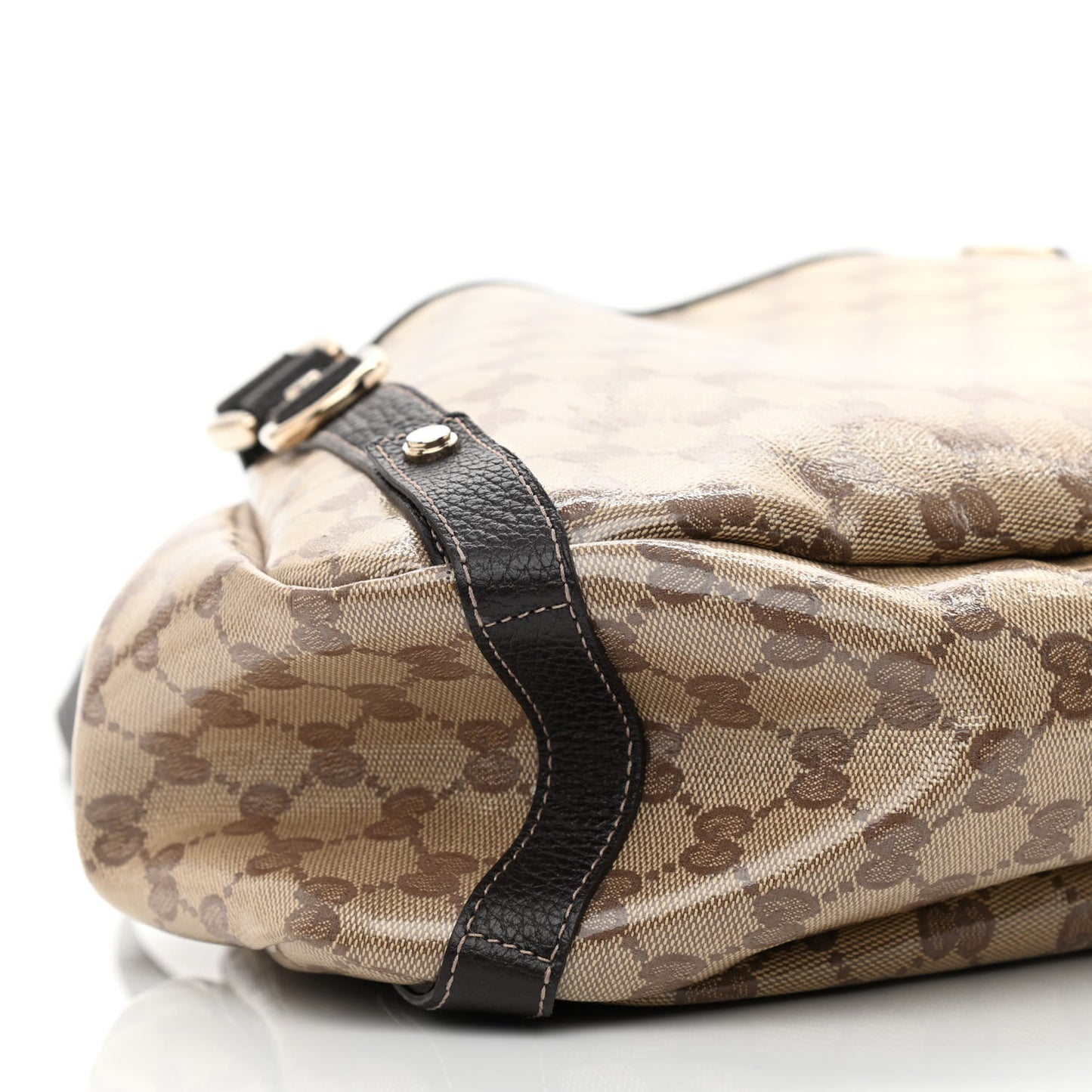 Crystal Monogram Medium Abbey Shoulder Bag Dark Brown