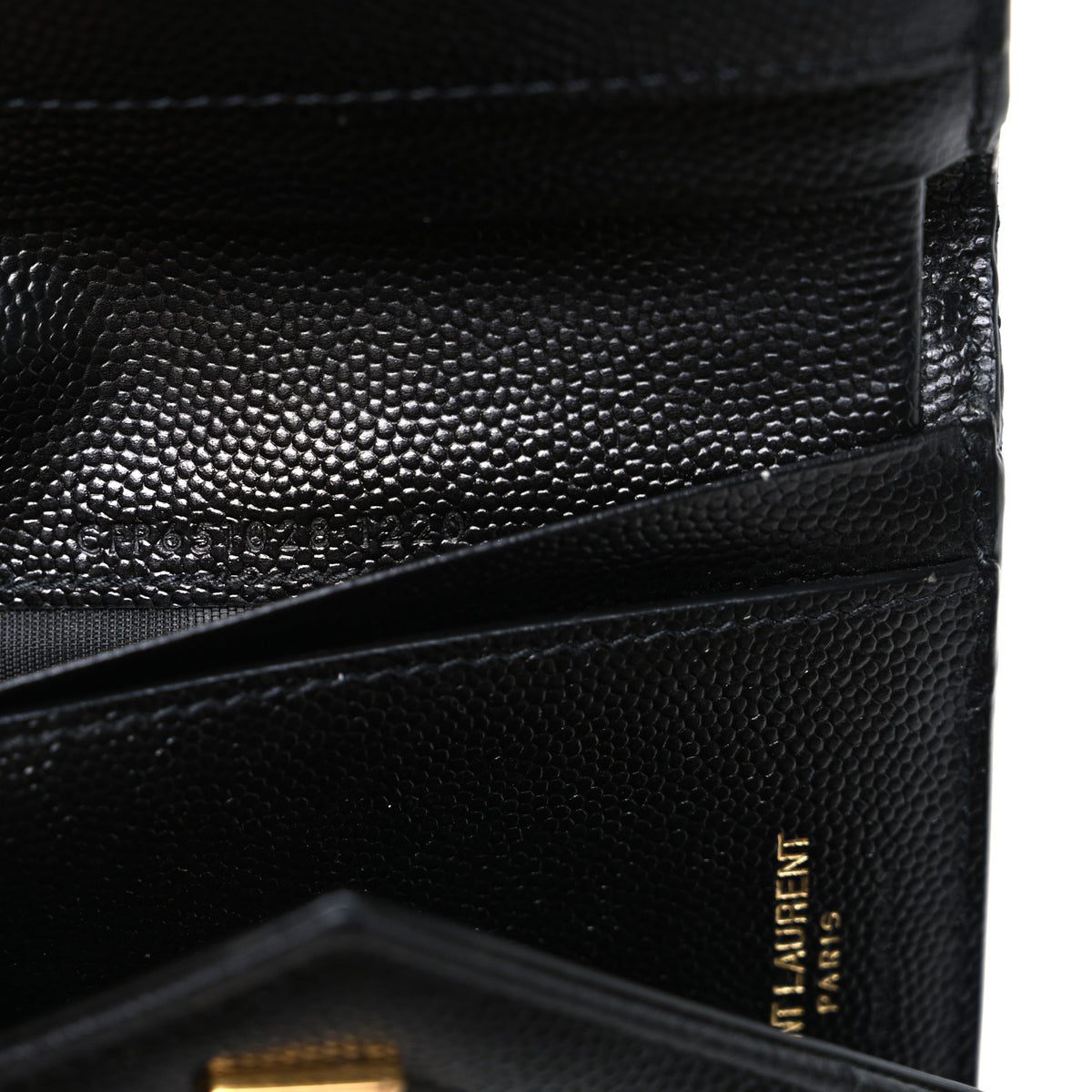 Grain De Poudre Mixed Matelasse Triquilt Monogram Compact Tri Fold Wallet Black