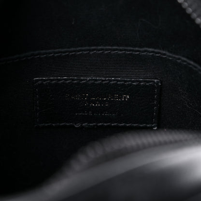 Saint Laurent Calfskin Matelasse Chevron Round Vinyle Camera Bag Black 6 of 12