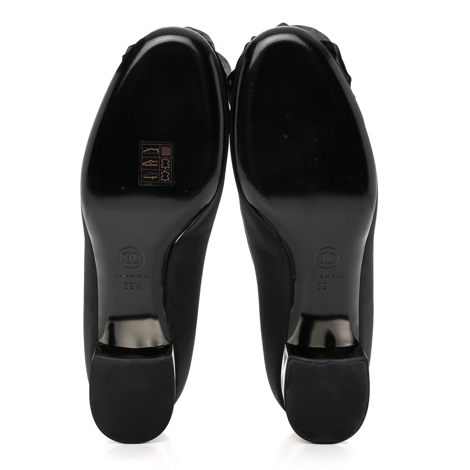Chanel Grosgrain Camellia Pumps 39.5 Black 5 of 8