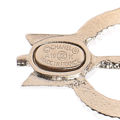 Chanel Metal Crystal CC Arrow Earrings Gold 4 of 5