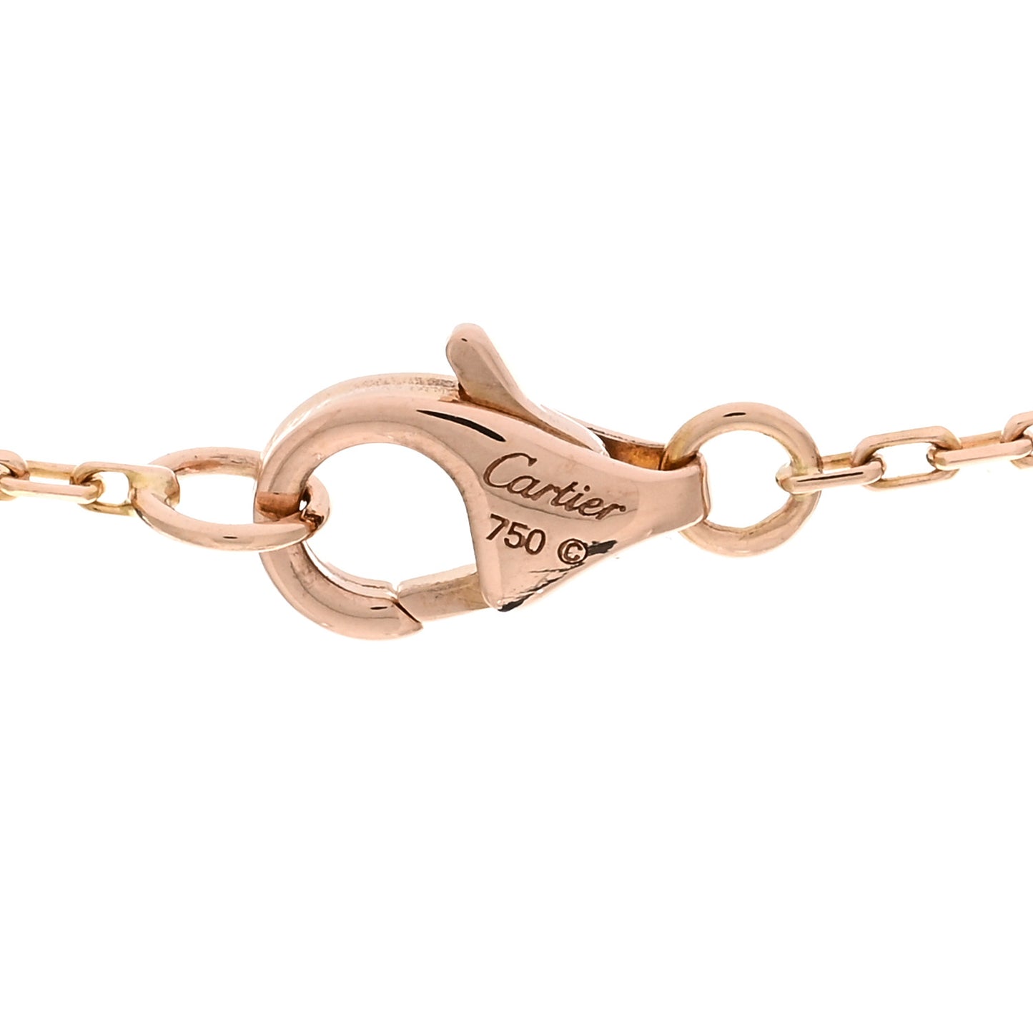 18K Pink Gold Diamond Logo Paved Pendant Necklace
