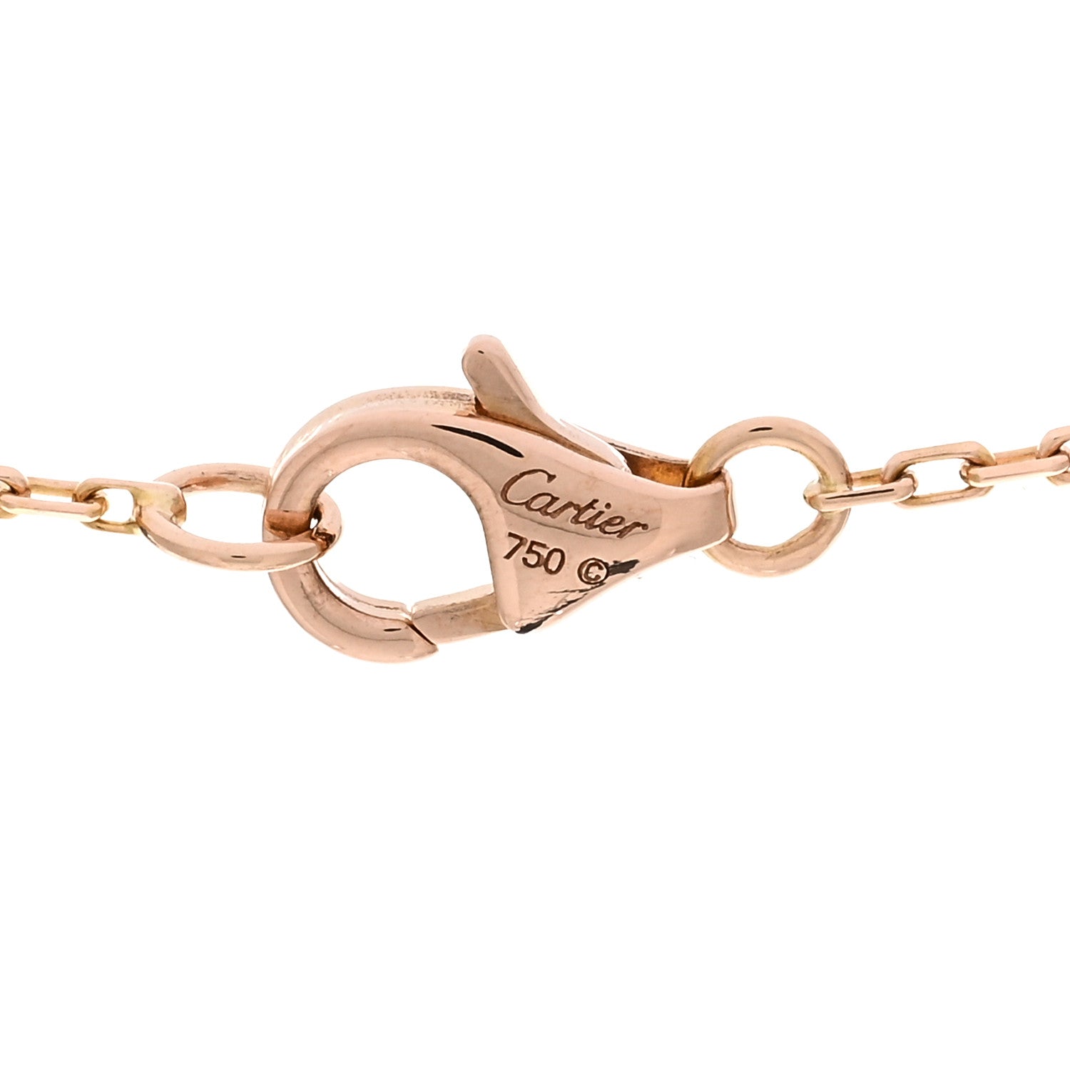 Cartier 18K Pink Gold Diamond Logo Paved Pendant Necklace 4 of 4