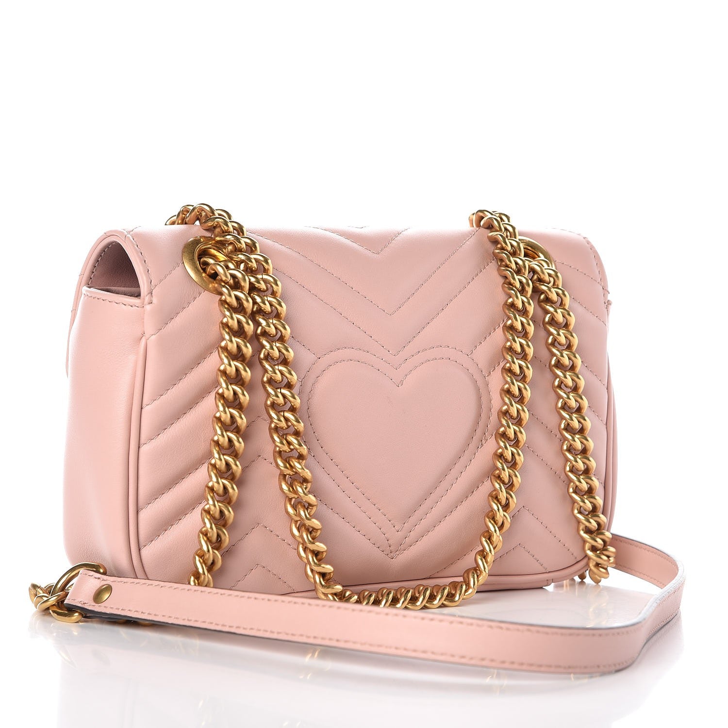 Gucci Calfskin Matelasse Mini GG Marmont Shoulder Bag Perfect Pink 3 of 8
