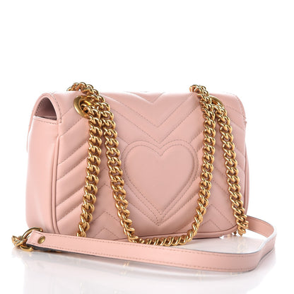 Gucci Calfskin Matelasse Mini GG Marmont Shoulder Bag Perfect Pink 3 of 8