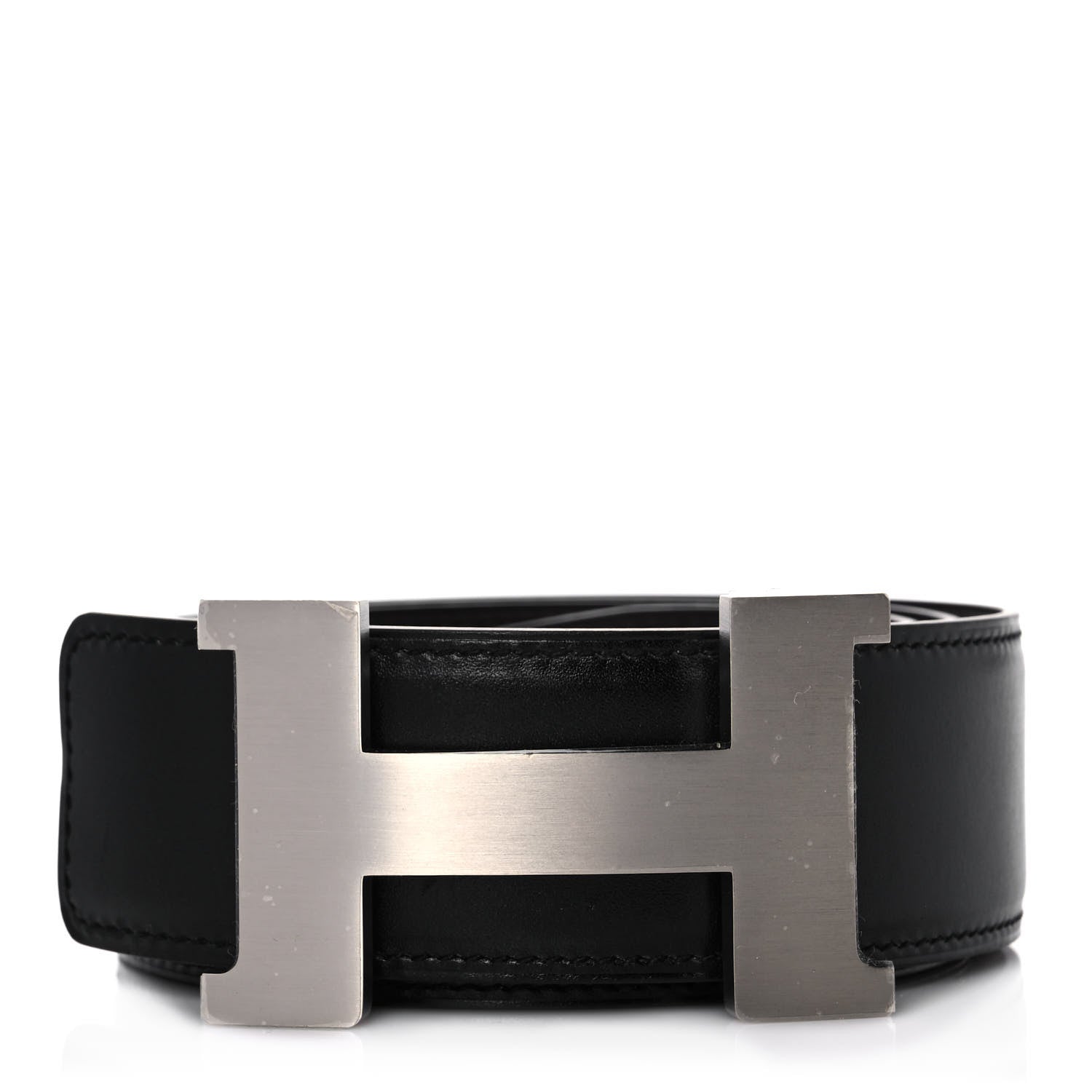 Hermes Box Tadelakt 42mm Constance 2 H Belt 105 Black Chocolate 1 of 6