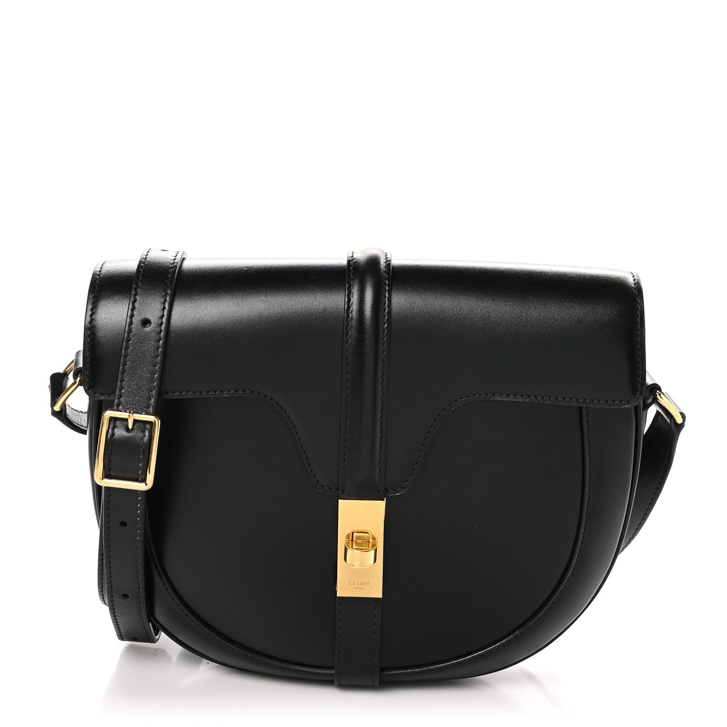 Celine Satinated Calfskin Medium Besace 16 Black 1 of 10