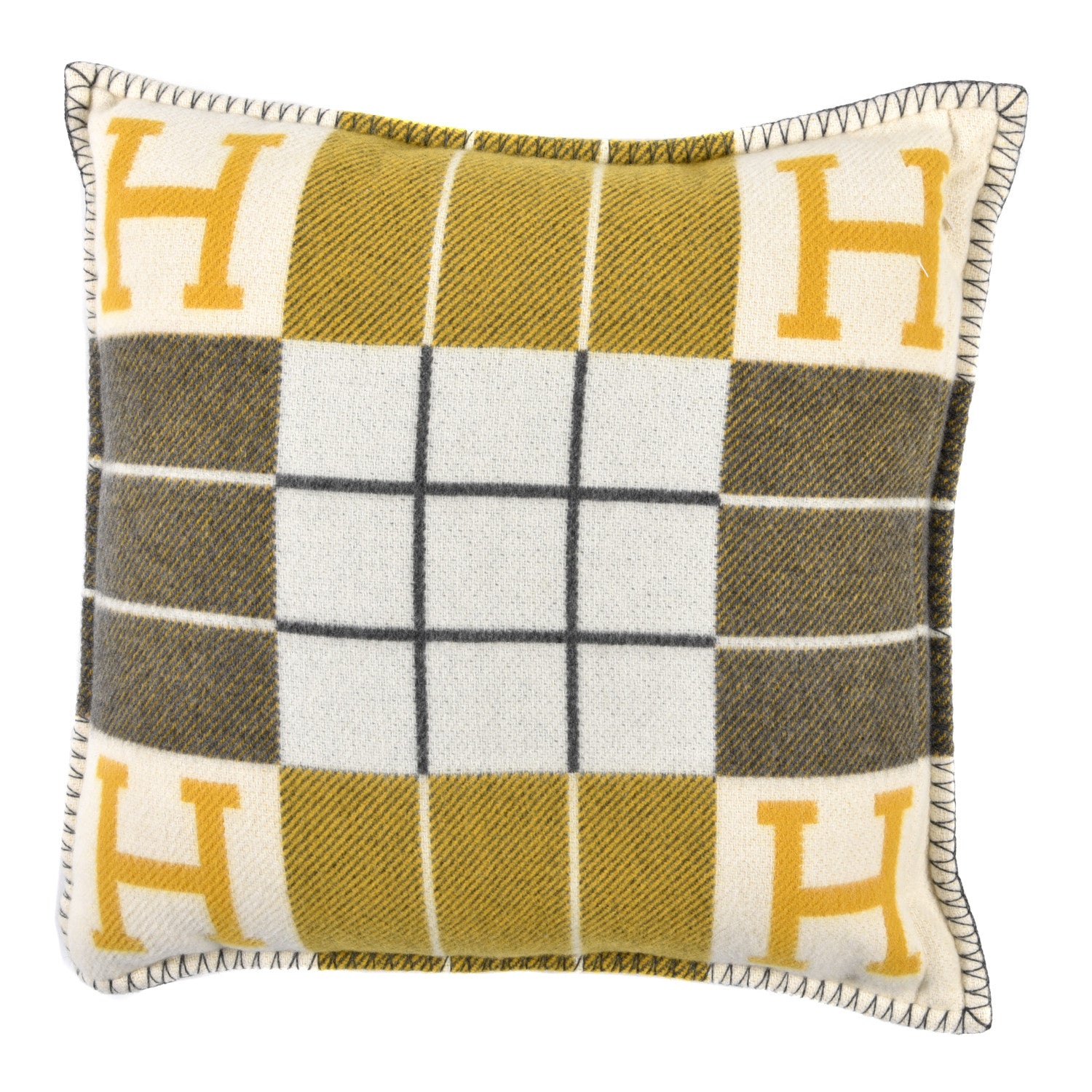 Hermes Wool Cashmere Avalon III Pillow PM Gris Soleil 1 of 3
