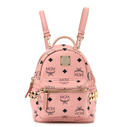 MCM Visetos Side Stud X-Mini Stark Backpack Soft Pink 1 of 11