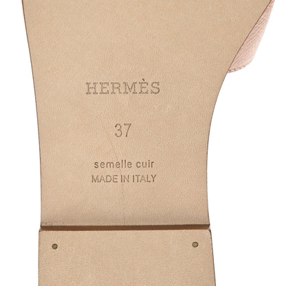 Hermes Epsom Oran Sandals 37 Rose Porcelaine 7 of 10
